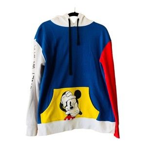 Walt Disney World Disneyland Pop Up Shop Color Block Hoodie Sweatshirt Medium